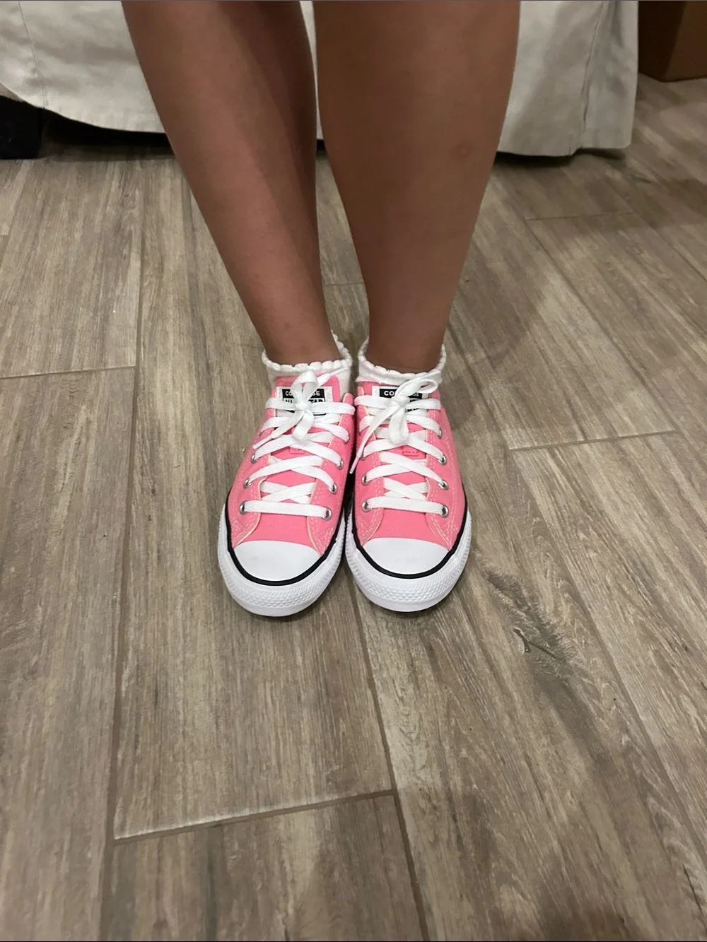 Converse Pink Low-Top Canvas Sneakers with White Trim